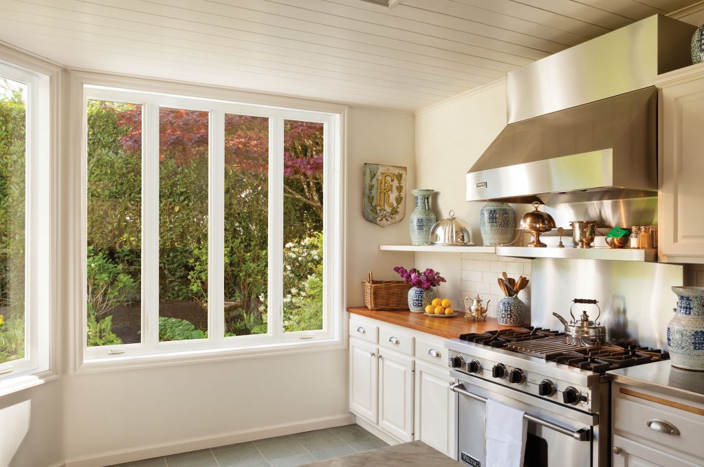 casement windows in a kitchen
